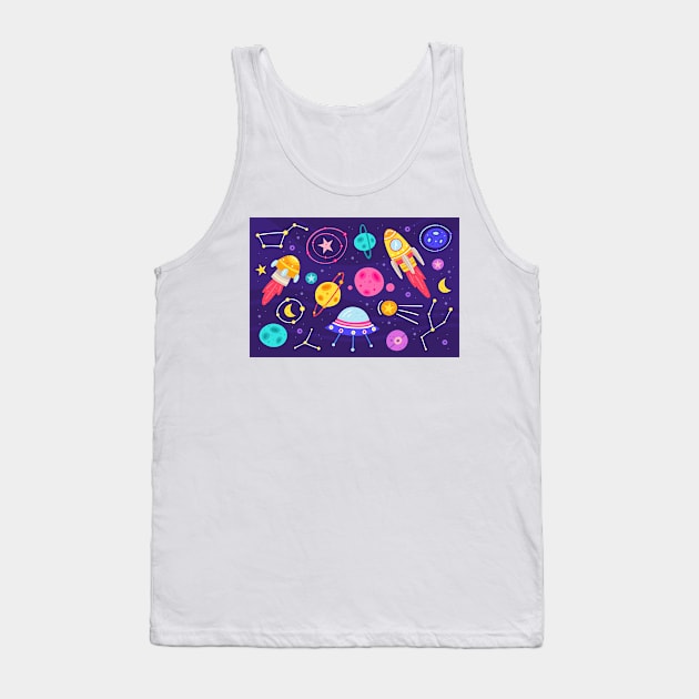 Cartoon Galaxy Tank Top by Tribun Dash